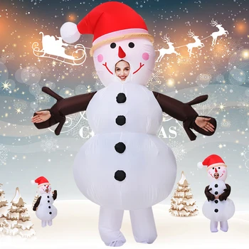 Взрослые Рождественские костюмы Снеговика, Рождественские украшения, Косплей для взрослых, Надувные Костюмы Рождественского Снеговика, Забавный праздничный Костюм