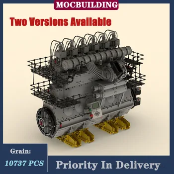 Технология 2-Сборка модели генератора морского дизельного двигателя Строительный блок MOC Electric Collection Series