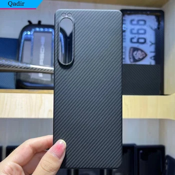 QADIR для Sony Xperia 1 iv чехол Анти-осень из чистого углеродного волокна, Арамидное волокно, ультратонкий бизнес-чехол для телефона Xperia 1 iv 5G, жесткий чехол