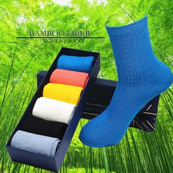 Весенние новые женские дышащие однотонные носки из бамбукового волокна, модные повседневные черные износостойкие носки, 6 пар