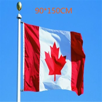 Бесплатная доставка, SMJY 5*3 фута, Большой Канадский Флаг, баннер, Канадский национальный флаг из полистирола, наружное украшение