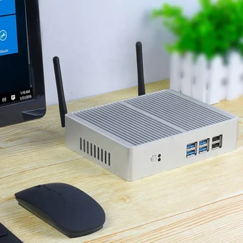 XCY Безвентиляторный мини-ПК Core i3 6100U TV BOX VGA 6 USB WiFi HTPC Настольный ПК Barebone