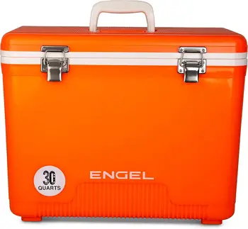 герметичный, воздухонепроницаемый ланч-бокс 30qt Drybox Cooler и с твердым корпусом для мужчин и женщин оранжевого цвета повышенной видимости