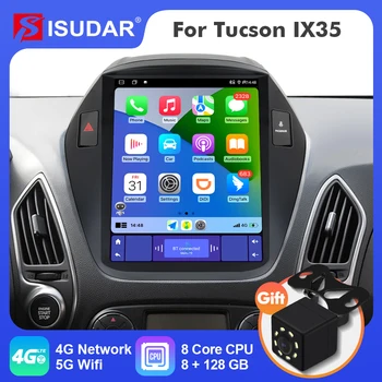 ISUDAR Android 12 Автомобильный Радиоприемник для Hyundai Tuscon IX35 2009-2015 Мультимедийный плеер 2Din Tesla Вертикальный GPS Carplay Авто Стерео FM
