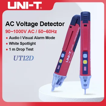 UNI-T UT12D/UT12E/UT12M Бесконтактная Ручка для измерения напряжения Индикатор детектора переменного напряжения 24 В-1000 В Тестовый карандаш для электрического датчика