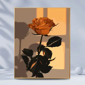 3427Ann-Тюльпан diy цифровая картина маслом, картина акриловым цветком, взрывная ручная пейзажная живопись