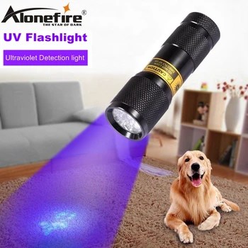 AloneFire 9 LED УФ-светодиод 9led 365-370nm фонарик для проверки крови ультрафиолетовый для детектора кошачьей мочи