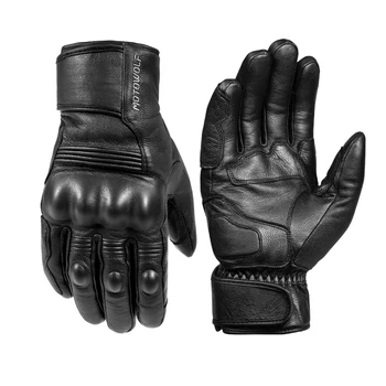 Мотоциклетные перчатки из натуральной кожи, водонепроницаемые, ветрозащитные, зимние, теплые, летние, дышащие, с сенсорным управлением, Guantes Moto, защита кулака и ладони