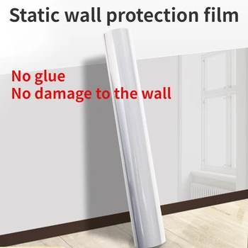 Защитная пленка для стен, устойчивая к царапинам, не пачкает, не повреждает стену, Домашняя прозрачная электростатическая наклейка для защиты стен