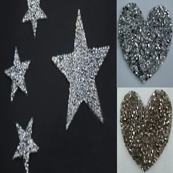 Массивные блестящие Прозрачные серые стразы, отделка утюгом на обратной стороне исправления, клей Fivestar & Heart Crystal Rhinestone iron для свадьбы