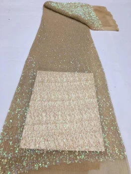 Сверкающая плиссированная юбка из тюля с блестками, кружевная одежда, ткань для шитья, поделки для свадебного торжества