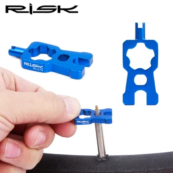 Инструменты для велосипедных Клапанов RISK 4 В 1 Гаечный ключ Многофункциональный Инструмент для Демонтажа сердечника клапана Schrader Presta для MTB дорожного велосипеда