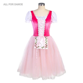 22093 Ярко-Розовый Бархатный Лиф, Романтическая Юбка-пачка для Балетных Танцев для Детей и Взрослых, Костюм Балерины, Платье-трико для Танцев