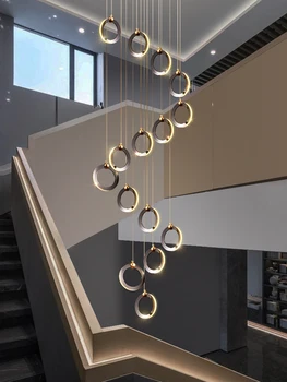 Круглое кольцо, индивидуальный дизайн в постмодернистском стиле, хрустальный ресторан, гостиная, светодиодная люстра