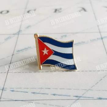 Национальный флаг Кубы Кристалл Эпоксидная Металлическая Эмаль Значок Брошь Коллекция Сувениров Подарки Булавки для Лацканов Аксессуары Размер 1,6*1,9 см