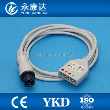 Кабель пациента Din 5ld, AHA/IEC, сопротивление 1 Ком для обычного магистрального кабеля ЭКГ типа LL