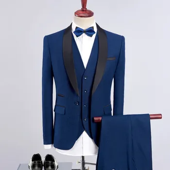 Сшитое на заказ Свадебное платье Жениха, Блейзер, Брюки, деловые Классические брюки SA04-82999