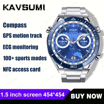 Бизнес Смарт-Часы Мужские Bluetooth Call Compass 100 + Спортивных Режимов NFC Smartwatch IP68 Водонепроницаемые Часы для Huawei IOS 2023 Новые