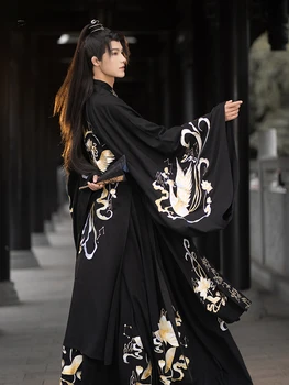 Hanfu Men, Китайская традиционная вышивка, Старинные танцевальные костюмы Hanfu, Древний костюм Фехтовальщика Династии Хань, Маскарадный костюм