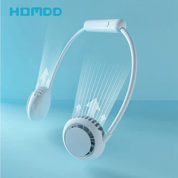 HOMDD 2021 Новый Подвесной Шейный Вентилятор Безлистный Портативный Маленький Электрический Вентилятор Без Звука, Заряжаемый через USB Ленивый Спортивный вентилятор На Лето