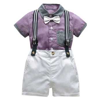 Красивая Одежда Для маленьких мальчиков 1, 2, 3, 4 лет, Летняя одежда с короткими рукавами, Детская футболка с отворотом и белыми шортами, Детские хлопковые Костюмы