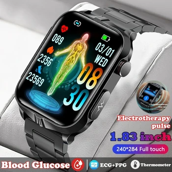 Электротерапевтические Смарт-Часы, Браслет для измерения уровня сахара в крови, Умные Часы для Здоровья, Умные Часы с уровнем глюкозы в крови, Умные Часы для мужчин, Умные Часы с Температурой тела