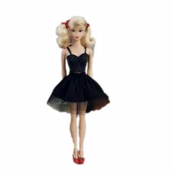 Очаровательный черный укороченный топ и кружевная юбка для платья Barbie, одежда 1/6 BJD, Вечернее платье, Одежда 11,5 