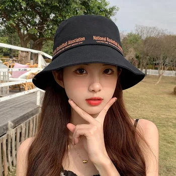 Летняя Корейская женская модная рыбацкая шляпа, универсальная солнцезащитная шляпа, уличная пляжная повседневная солнцезащитная шляпа, шляпы для женщин