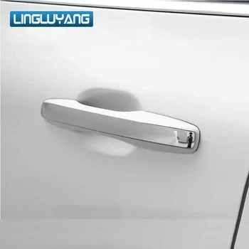 дверная ручка автомобиля с декоративными блестками, защитная накладка, Хромированная наклейка из нержавеющей стали для Volvo xc60 xc90 s90 v90