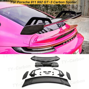 Для Porsche 911 992 Carrera GT-3 Стиль 2019-2023 Автомобильный Обвес Из Углеродного Волокна Задний Багажник Высокий Задний Спойлер GT Wing FRP