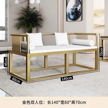 Новый китайский стиль, легкий экстравагантный простой железный диван, журнальный столик, гостиная, деловой досуг, офис, приемный диван
