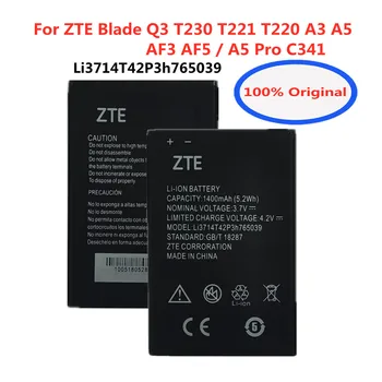 Оригинальный Аккумулятор LI3714T42P3H765039 Для телефона ZTE Blade Q3 T230 T221 T220 A3 A5 AF3 AF5 A5 Pro Для Замены Аккумулятора Емкостью 1400 мАч