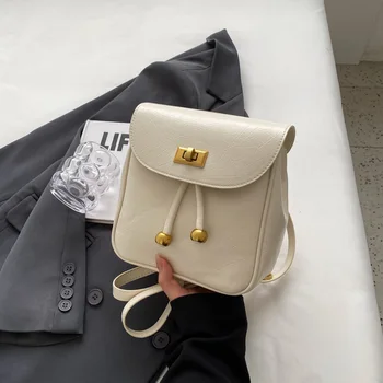 Серебристые рюкзаки для женщин, Тренд 2023, Новый Дизайнерский Кожаный рюкзак, Летняя мода, универсальная женская сумка через плечо в корейском стиле