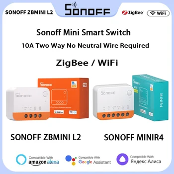 SONOFF ZBMINI L2 /MINIR4 Zigbee/WiFi Smart Switch 1-Gang Двусторонний пульт дистанционного управления с приложением eWeLink Alexa Google Assistant Alice