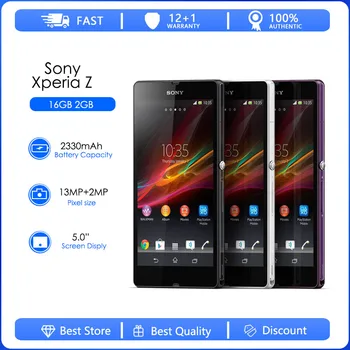 Sony Xperia Z C6603 Восстановленный-Оригинальный Разблокированный Мобильный телефон 4G 5.0 Четырехъядерный 2G RAM 16GB ROM 13MP Мобильный телефон LTE Смартфон
