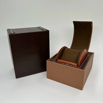 Оптовая продажа с фабрики, Коричневая кожаная оригинальная коробка для часов Brei, роскошные брендовые портативные коробки, подарочные чехлы для часов AAA на заказ
