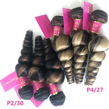8-30 дюймов P2/30 темно-коричневый хайлайт с черной свободной волной P4/27 бразильские виргинские волосы remy пучки человеческих волос для наращивания