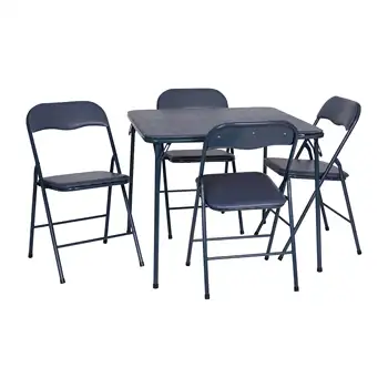 Виниловый Набор из 5 предметов, Складной игровой стол и стул, темно-синий