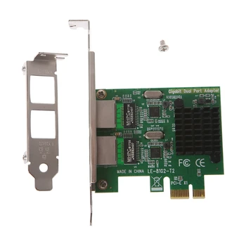 Двухпортовая сетевая карта PCI-E X1 Gigabit Ethernet со скоростью 10/100/1000 Мбит/с