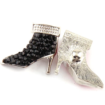 Бесплатная доставка, модные женские туфли на высоком каблуке из сплава глины и страз, металлическая застежка-кнопка, шарм 1,8-2 см для браслета, ожерелья своими руками