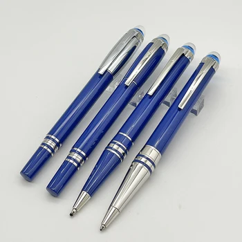 Роскошная Шариковая ручка MB Fountain Rollerball с синим хрустальным Верхом, Канцелярские Принадлежности для письма, Гладкие, с серийным номером