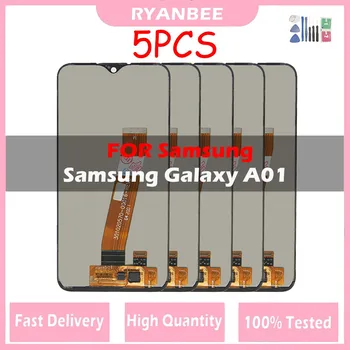 5 шт./лот AAA + Новый ЖК-дисплей Для Samsung Galaxy A01 A015 ЖК-дисплей С Рамкой Замена сенсорного экрана Дигитайзер A015F A015G A015DS