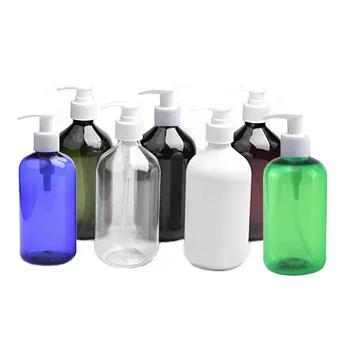 доступно 500 мл 7 цветов, многоразовая пластиковая бутылка для лосьона с белым насосом-распылителем, портативная бутылка для лосьона из ПЭТ-пластика