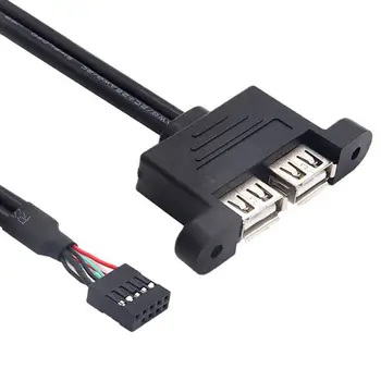 Основная плата С 9-Контактным отверстием Для подключения кабеля USB 2.0 С Фиксированным удлинителем DuPont 9PIN К Двухпортовому разъему USB Female Expansion