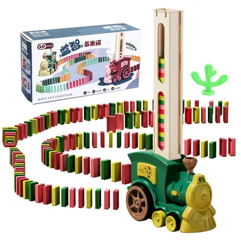 Игрушечный поезд Домино, набор для автоматической сборки игрушек для мальчиков и девочек 3-8 лет, NOV99