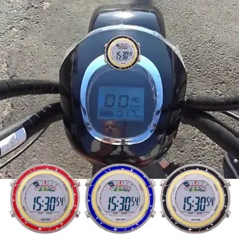 Мини-часы для мотоцикла Водонепроницаемые часы на руле со светящимся циферблатом Часы для мотоцикла Цифровые часы уличные принадлежности для мото Прочный