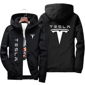 Логотип автомобиля Tesla 2023, Летняя Новая Мужская Куртка Для Кемпинга, Повседневная Модная Уличная Ультратонкая Куртка на Молнии, Спортивная Солнцезащитная Удобная Одежда