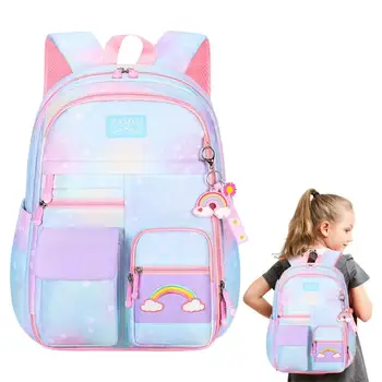 Радужный рюкзак Удобные школьные сумки для книг Водонепроницаемые Школьные рюкзаки с множеством карманов Сумка для начальной школы Большой емкости