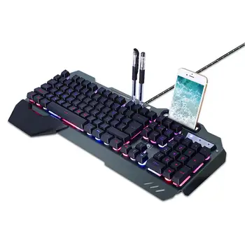 Механическая игровая клавиатура Компьютерная клавиатура с цветной подсветкой RGB для портативных ПК Gamer