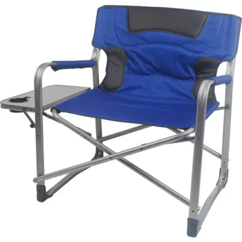 Кресло директора кемпинга XXL, синее, Складная уличная мебель для взрослых